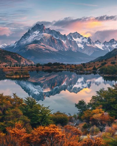 Magisch uur bij het bergmeer