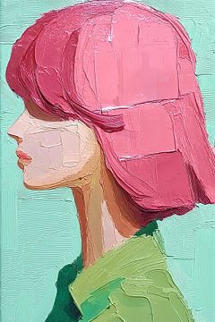 Roze Rebel in Impasto van Studio BB