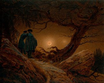 Caspar David Friedrich - Twee mannen die de Maan contempleren