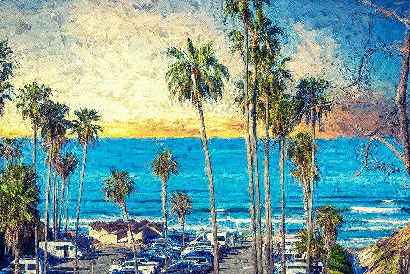 Tourmaline Surf Park - Impressionist by Joseph S Giacalone Photography