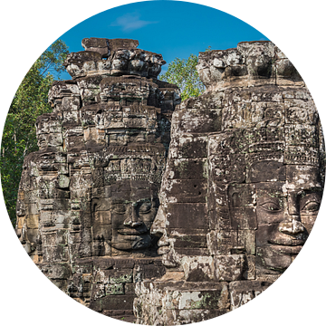Boeddha gezichten, Bayon Angkor Thom, Cambodja van Rietje Bulthuis