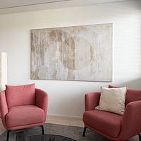 Klantfoto: Scandinavië Abstractie Goud Crème Beige van Mad Dog Art, als ArtFrame