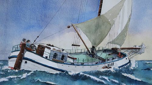 Zeilen met de bruine vloot