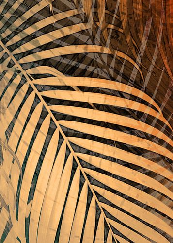 TROPICAL BEIGE ORANGE LEAVES no2