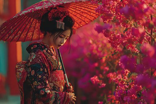 schilderij japan Geisha