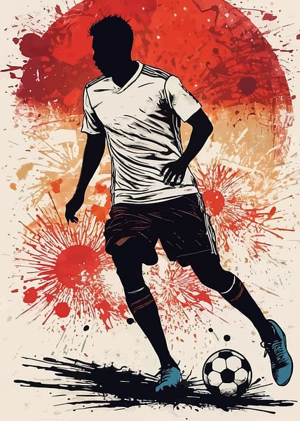 Duitsland voetballer dribbelt silhouet van MIROKKU
