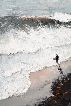 Surfeurs sur la plage sur Poster Art Shop