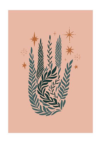 Illustration de style bohème aux couleurs douces et chaudes