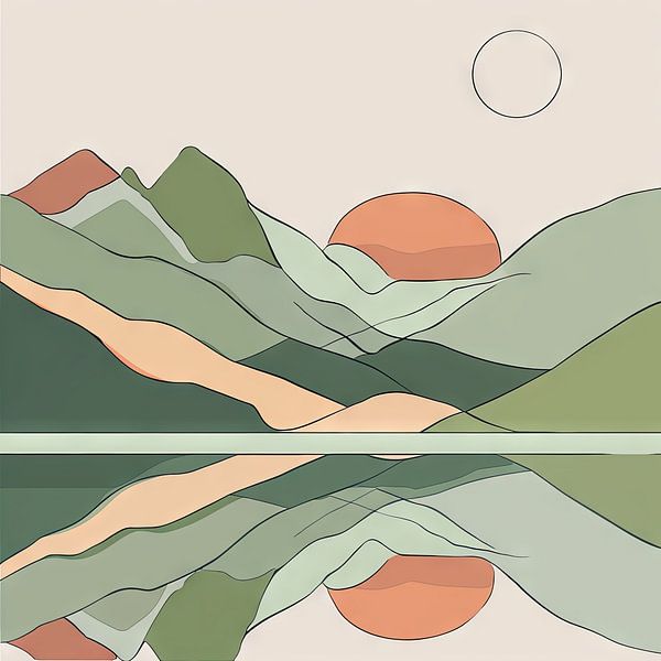 Abstrakte Landschaft von Poster Art Shop