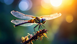 Photo macro d'une libellule
