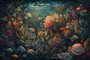 Fischkoralle | Fischaquarium | Malerei mit Fischen