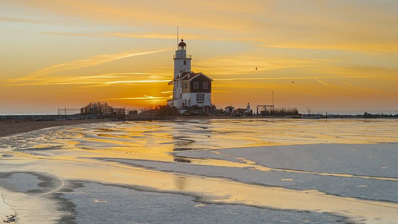 Sunrise at the Horse of Marken by Menno Schaefer