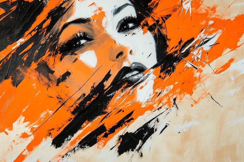 Betoverend portret in levendige kleuren van Poster Art Shop