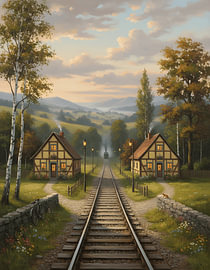 Landsbahnstrecke „Twin-Cottage“ von Regan Frederick