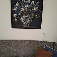 Klantfoto: Vaas met tulpen van Rene Ladenius Digital Art, als artframe