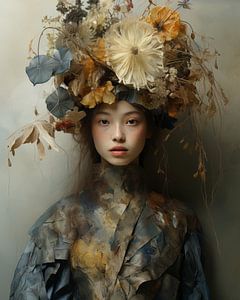 Portrait moderne "Flower girl&quot ; sur Carla Van Iersel