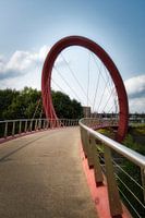 Fietsen door de Ring De Ringbrug over de A7 bij Drachten