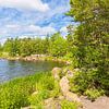Baltic Sea coast with rocks and trees near Figeholm in Sweden by Rico Ködder