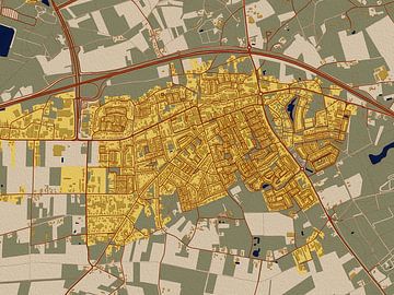 Kaart van Heesch in de stijl van Gustav Klimt van Maporia