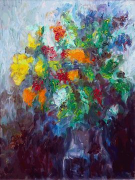 abstract flowers in a vase by Paul Nieuwendijk