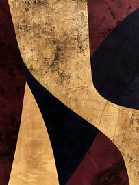 Abstraction dorée, bordeaux et noire sur IamHomeStudio