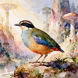 Beautiful Birds of the World - Gurney Pitta bird1 by Johannas Art Creations