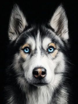 Husky Hund Portrait #Hund von JBJart Justyna Jaszke