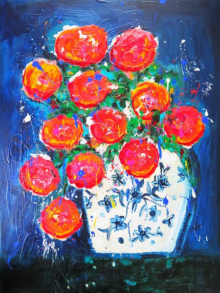 Gemberpot met bloemen van Danielle Ducheine