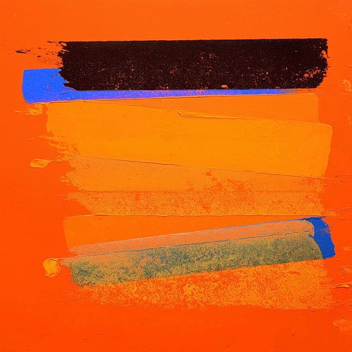 Une œuvre abstraite colorée avec des traits de peinture