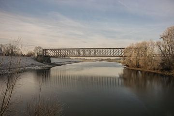 Railway bridge Griethausen in a winter landscape by Patrick Verhoef