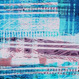 Collage Check - Stripes Turquoise Purple