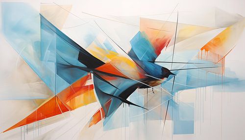 Abstracte subtiele vogel panorama