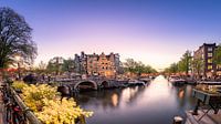 Amsterdam at sunset van Martijn Kort thumbnail