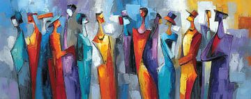 People Colours | Gathering in Bright Hues by ARTEO Paintings