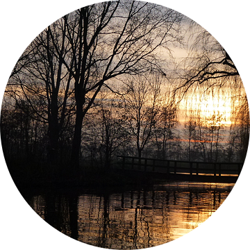 Balk Friesland zonsondergang van Fotografie Sybrandy