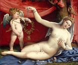 Venus und Amor, Lorenzo Lotto von Meisterhafte Meister Miniaturansicht