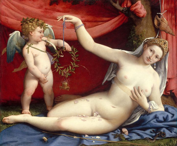 Venus und Amor, Lorenzo Lotto von Meesterlijcke Meesters