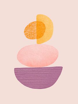 Abstract in balans, roze van Femke Bender