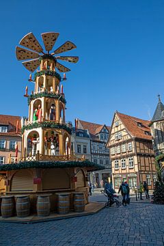 Quedlinburg - Kerstpiramide op het marktplein van t.ART