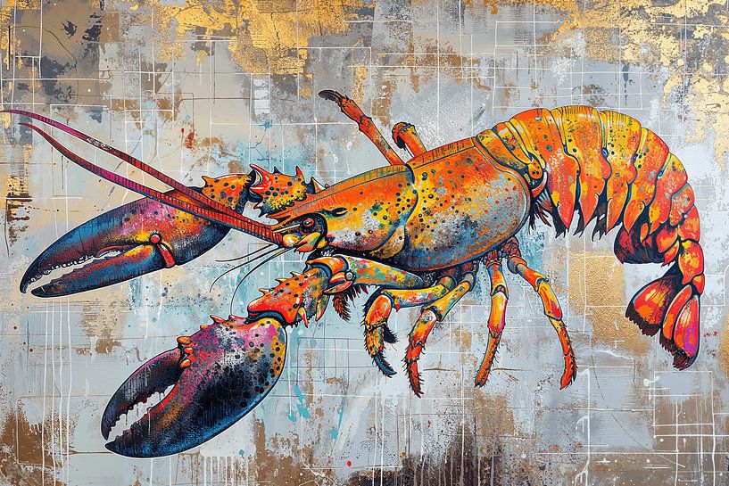 Malerei Bunter Hummer von Kunst Laune