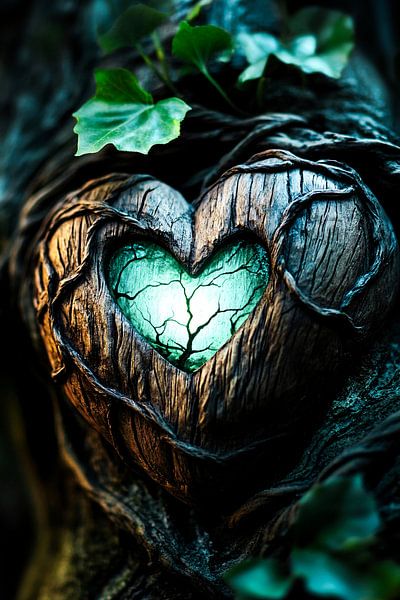 Coeur magique dans un tronc d'arbre par Imperial Art House
