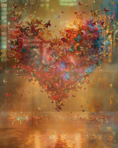 Heart of Butterflies, Colourful and Modern