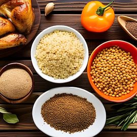 Grains and chicken - a kitchen picture by Heike Hultsch