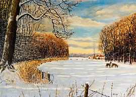 De rust van het bos in de winter van Pieter Johannes Schenk