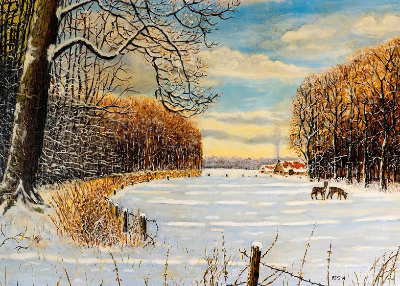 De rust van het bos in de winter van Pieter Johannes Schenk
