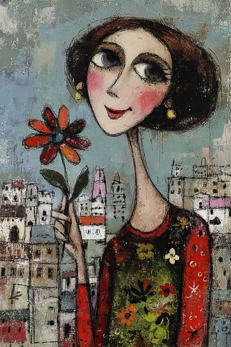 Patagonia Woman with Flower