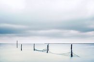 Fischernetze mit Holzpfosten im See von Fotografiecor .nl Miniaturansicht