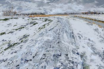 Une image du Middendelftland sous la neige