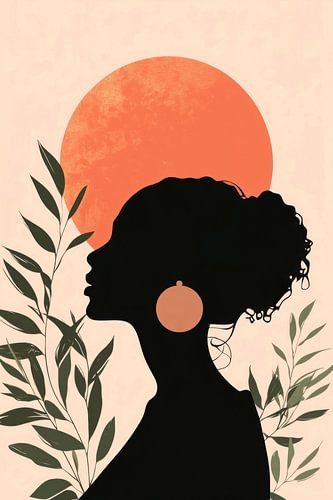 Silhouet van een vrouw in het avondlicht