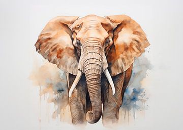 Elefant Aquarell von vanMuis